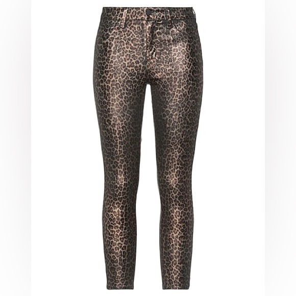 L'AGENCE Margot High Rise Foil Cheetah Print Skinny Jeans Black Size 24 NWT - Picture 5 of 14